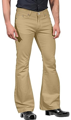Herr vintage klocka botten 60-tal 70-tal kläder för män herr disco smal passform utsvängda byxor formell klänning roliga festbyxor bekväma bootcut byxor solid utklädnad kostym med knapp och dragkedja