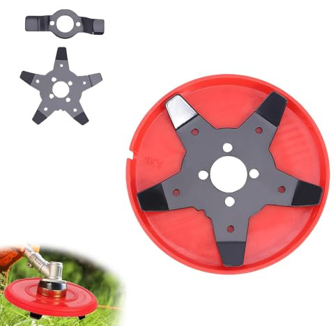 LUMOOM Désherbeur Manuel, Accessoire pour Tête de Débroussailleuse à Plaque Anti-Mauvaises Herbes, Tête de Coupe pour Gazon avec Fil Acier, Tête de Coupe Universelle avec Lame pour Jardin, Pelouse