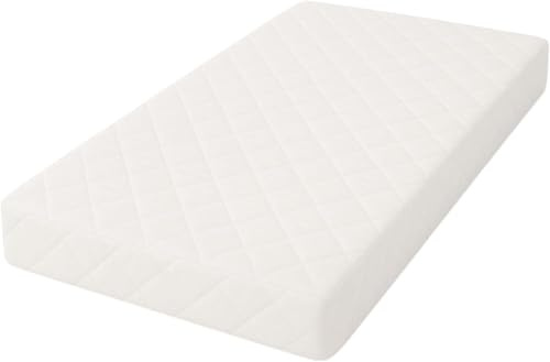 SLUMBER HOME Toddler Cot Bed Mattress 120x60x10 cm Extra Thick Foam Mattress Firm Support & Breathable Quilted Cover Hypoallergenic Removable & Washable