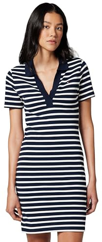 Tommy Hilfiger Dam Slim Open Nk Poloklänning Ss Ww0Ww42567, Blå, L