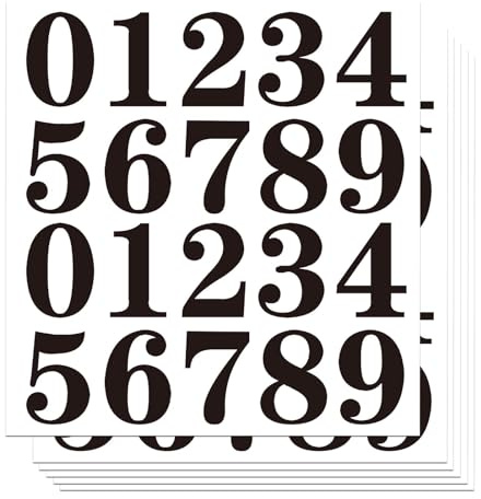 2 Inch Number Stickers for Mailbox, 120 Black Waterproof Vinyl Number Stickers for Organizing, Mailbox, Lockers, Bins, Trucks, Labels and More, 6 Sheets