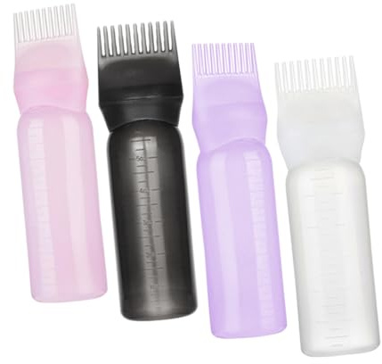 ULTECHNOVO 4pcs Hair Dyeing Bottles Hair Dye Bottle Applicator for Barber Scalp Use