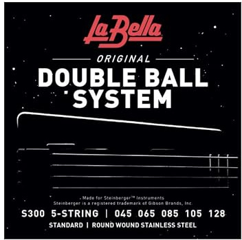 La Bella S300 Double Ball Roundwound Bass Guitar Strings - .045-.128 Standard 5-string