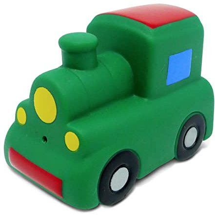 DolliBu Train Buddy Squirter Bath Toy - Floating Rubber Green Bath Time Toy Train for Toddlers, Fun Bath Toys for Bathtub, Pool, and Beach, Toddler Bath Squirt Toys for Girls and Boys