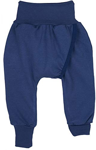 iobio Crawlers W-Free Splitpants - Windelfrei Schlitzhose aus Bio Baumwolle (Dunkelblau, 74/80)