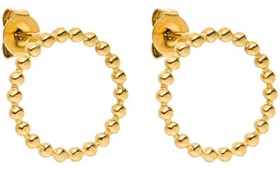 PURELEI® Karma Ohrringe (Gold) – Damenohrringe aus langlebigem Edelstahl – Wasserfeste Ohrringe Damen – 1,5 cm Durchmesser – Modeschmuck für deinen individuellen Look, Sterling-Silber