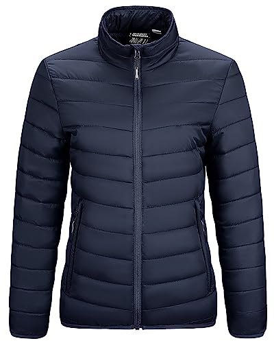 Outdoor Ventures Women's Packable Puffer Jacket Lightweight Quilted Jacket | Water resistant, Windproof, Machine Washable, Warm, Breathable, 3 Pockets, for Hiking Camping Travel Casual