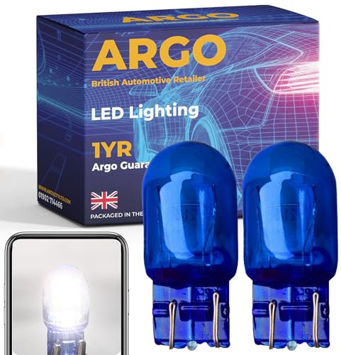 Argo 2 x W21/5w Bulb Xenon White 6000k 12v DRL Daytime Running Lights W21w Bulb 7443 Upgrade Super Bright Light Bulb T20 Bulb Car Van Wedge 580 W21/5w Car Bulb Headlight Bulb