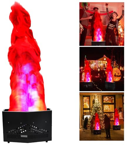 ROOMEDAL Luz falsa de llama de fuego de 6 pies con 36 LED, lámpara artificial creativa de atmósfera de fuego simulada para Navidad, escenario, DJ, fiesta, iluminación de discoteca, fiesta de fogata