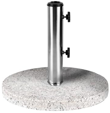 KEPLIN Parasol Base Stand 9kg – Heavy Duty Granite Patio Umbrella Holder for Garden, Outdoor Furniture, Canopy, Gazebo, Awning – Weather Resistant – Fits 45mm Pole (9kg, Granite)