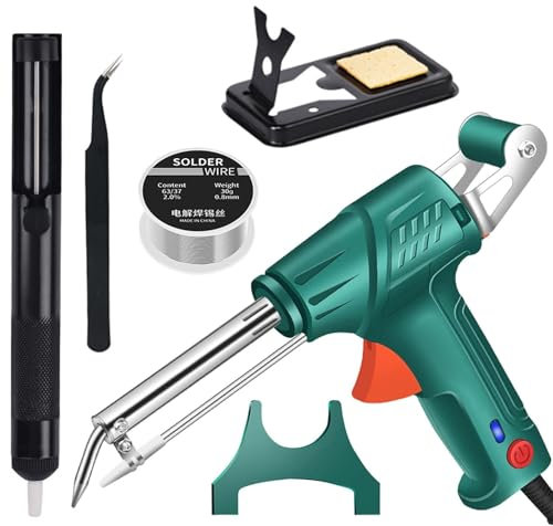 Internally Heated Industrial Laser Welding Tools, Multi-Function Soldering Iron Soldering Gun Set, Automatic Soldering Gun, Fast Heating Electric Welding Tool for Industrial Home DIY (Green)