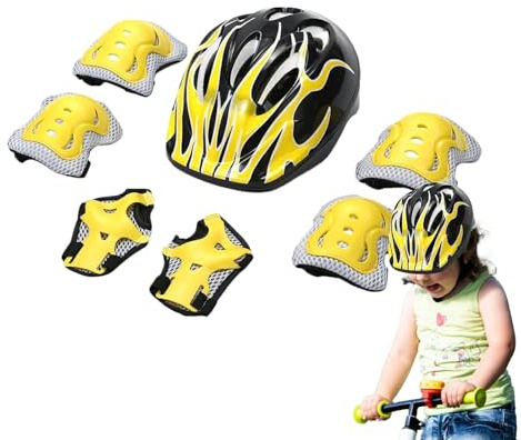 Casco y almohadillas para monopatín | Juego de protección de ciclismo para niños – Kit de casco y almohadillas para deportes al aire libre, hockey, scooter, béisbol, bicicleta, patineta, patineta