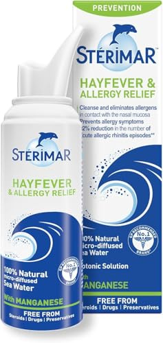 Sterimar Hayfever and Allergy Relief Nasal Spray, with Manganese, 100ml | Isotonic, 100% Natural Sea Water, Free from Steroids, Drugs and Preservatives, Ages 3 Plus