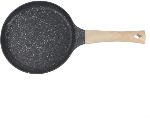 Sartén antiadherente para crepes filete huevos desayuno cocina en estufa de inducción de gas sartén de aleación de aluminio distribución uniforme del calor (negro 20 cm)