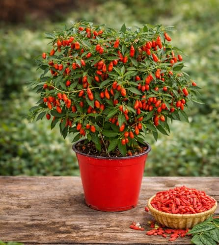 Semi di Goji (Lycium barbarum) – 100 Semi – Pianta da Frutto Ricca di Antiossidanti – Ideale per Vaso, Balcone e Giardino