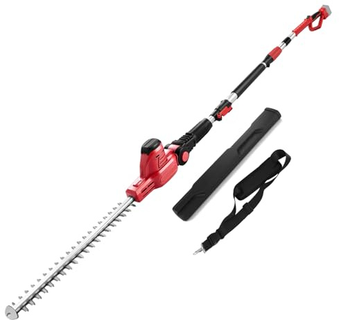 Tagliasiepi telescopico senza fili compatibile con Milwaukee m18, portata massima 2,97 m, asta telescopica 41 cm, lunghezza di taglio testa rotante in 11 posizioni con tracolla per potatura di arbusti
