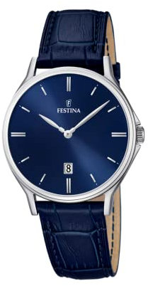 Festina Herren Analog Quarz Uhr mit Leder Armband F16745/3