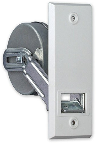 Einlass-Gurtwickler 'Gurtomat', für Gurtbreite: 23 mm, Farbe: weiß, ohne Gurt, Lochabstand: 104 mm, Abmessungen: 134 x 120 x 54 mm, Gurtaufnahme: 5,3 m, von EVEROXX®