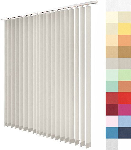 Sun World Lamellenvorhang nach Maß, Vertikal Lamellen Jalousien auf Maß vertikal Lamellen Maßanfertigung Vertikaljalousie Schiebevorhang ohne Deckenschiene (Light Grey, Höhe: 200cm x Breite: 200cm)