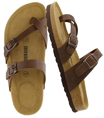 CUSHIONAIRE Luna Sandal med fotbädd av kork +Comfort, 38 EU