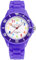 Alienwork Kids Lernuhr Kinderuhr Mädchen Uhrzeit Lernen Violett Silikon-Armband Mehrfarbig Kinder-Uhr Wasserdicht 5 ATM Zeit Lernen