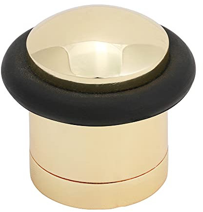 TIMCO Cylinder Door Stop - Polished Brass - Floor Mounted - Concealed Fixing for Improved asthetics - 41mm