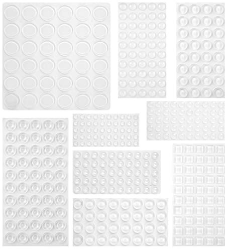 Gummipuffer Transparent,moinkerin 414 Stück Schutzpuffer Gummipuffer Selbstklebend Anschlagpuffer Anti-Rutsch-Puffer für Türen, Schränke, Tastatur, Sonstiger Haushaltsgebrauch （6.4-20.6mm）