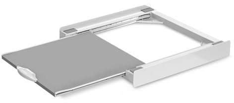 Meliconi Torre Evo L60, Kit de Soporte Secadora sobre Lavadora, Soporte Lavadora Secadora Universal Premontado con Estante de Madera Extraíble, Cinta de Seguridad Incluida, Capacidad 250 Kg, Blanco