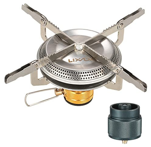 Lixada Camping Gaskocher, Ultra Tragbares Gaskocher Campingkocher 3500W, Faltbarer Rucksack Camping Gasbrenner mit Aufbewahrungstasche, für Camping, Wandern, BBQ, Picknick