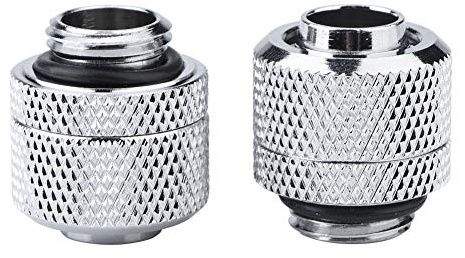 skruvmunstycke g1/4, skruvmunstycke G1/4.16 10 Soft Tube Comp 2 st G1 4-trådig flexibel rörkoppling mässing två-touch koppling för PC vattenkylning svart (silver)