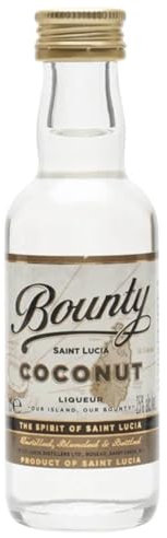 Bounty Rum Coconut: Rum Liqueur Miniature/Coconut Flavour/Distilled, blended and bottled in Saint-Lucia / 25% alcohol, 5cl / Perfect Base for Long Drink