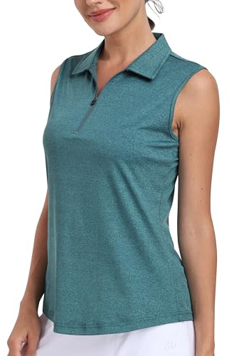 MoFiz Women's Sleeveless Tops Lady-fit Golf Polo Shirts Casual Sports Work Tennis T-Shirts