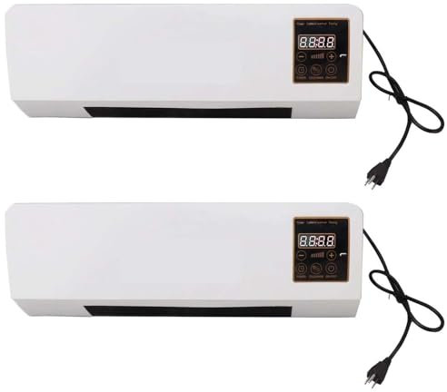 PRMTYUP Klimaanlage Ohne LuftkanäLe, Wandmontierte Klimaanlage Mit Fernbedienung Und Timer, Tragbare Klimaanlagen, Mini-Split-Klimaanlage/Heizsystem, FüR Schlafzimmer,Weiß,2pcs