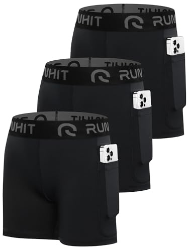 Runhit 3 Pack 4 Girls Volleyball Shorts Spandex Dance Shorts for Girls Youth Running Athletic Biker Shorts with Pockets Black XS