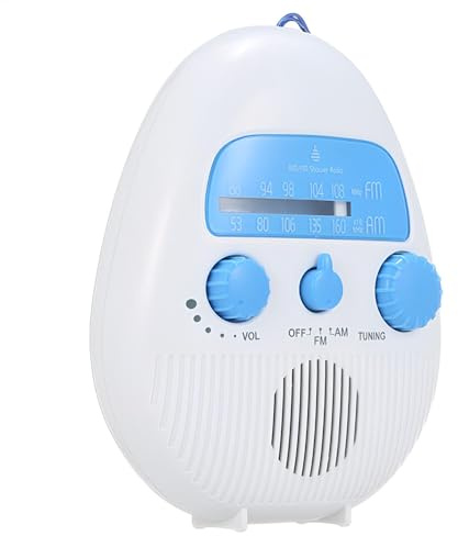 Radio de Ducha portátil Am FM,Radio portátil Am FM - Radios de Bolsillo Impermeables Radio Personal - Diseño de Perilla de Receptor FM y Am, Mango de Sonido Claro para cumpleaños, Año Nuevo, Navidad,