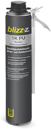 blizz-z 1K PU Kombi-Brunnenschaum 750 ml Dose (Farbe: creme) | Pistolenschaum, Bauschaum wasserfest, fäkalienbeständig für Entwässerungsschächte, Abflusskanäle, Kellerwände, Betonelemente | Made in EU