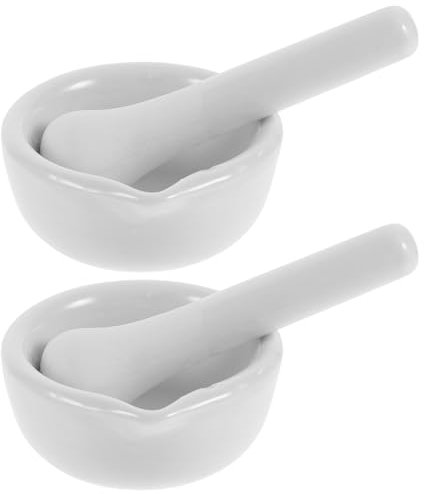 ULTECHNOVO Mortero De Porcelana Con Machacador Portátil Para Medicina Mortero Pequeño Cerámica Para Laboratorio Y Cocina Diseño Ergonómico Y Fácil Limpieza