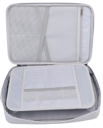 Luocute Boîte à Documents Ignifuge, Organisateur de Fichiers Ignifuge en Tissu de Fibre de Verre Enduit de Silicone avec Stockage de Serrure à Combinaison pour Documents Importants,