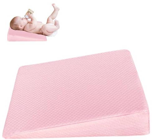 CAKEEYUM Cuscino a cuneo per neonati 12x13x3 Cuscino antireflusso in spugna per neonati con rivestimento in poliestere con cerniera 10° Delicato sulla pelle e traspirante Cuneo per, allattamento