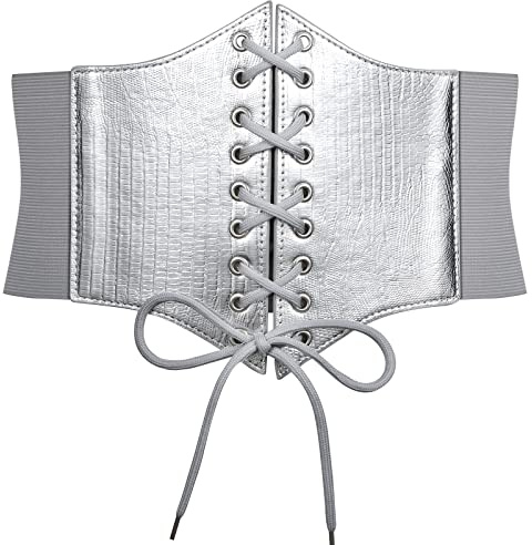 JASGOOD Women’s Elastic Costume Waist Belt Lace-up Tied Waspie Corset Belt for Women