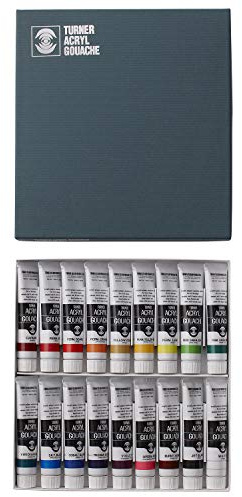 20ml Turner Acrylic Gouache 18 Colours Set