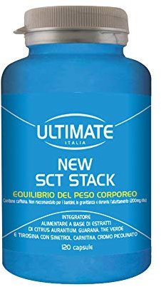 Ultimate Italia New SCT Stack Brucia Grassi Energizzante, Favorisce la Termogenesi, Aiuta a Bruciare più Calorie e Perdere Grasso - 120 Capsule