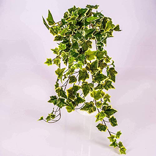 artplants.de Buisson de Artificiel, Vert-Blanc, 70cm - Feuillage Artificiel - Lierre Plastique