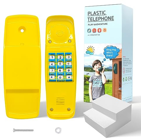 HAPPYPIE Toy Phone for Kids Swing Set Phone Pretend Phones and Learning Education Phones Plastic Telephone Creative Children Play Phone for Toddlers Baby Cell Phone Playhouse Phone (Yellow)
