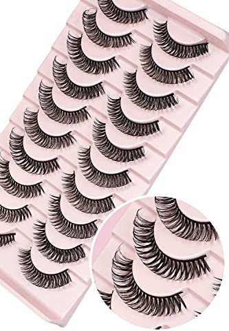 Generico Ciglia Finte, Ciglia Russe D Ricciolo Aspetto Naturale Soffici Ciglia Finte Visone Ciglia Russe 10 Paia Occhio di Gatto Ciglia Finte