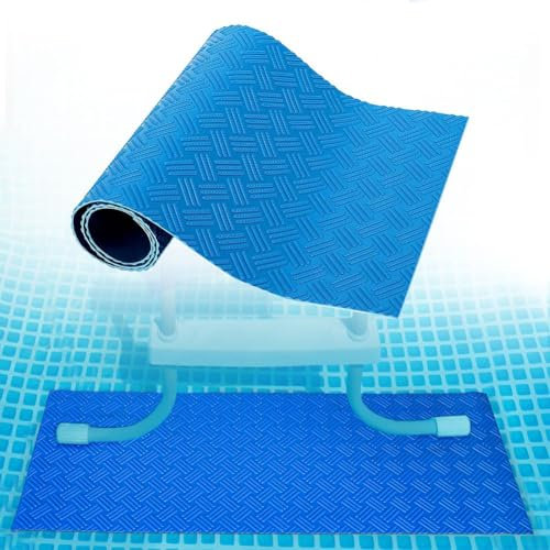 ZYWUOY Tapis d'échelle de piscine, tapis antidérapant en PVC pour piscine hors sol et creusée (90 x 23 cm)