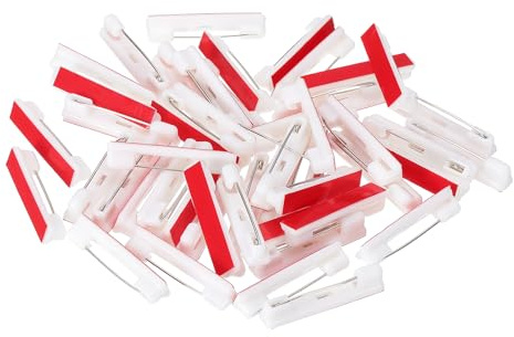 PATIKIL 50 Épingles De Sécurité, 36mm Épingles De Sécurité Autocollantes Épingles De Barrette Épingles De Badge Épingles D'Étiquette Plat Bandes Adhésives DIY Artisanat, Blanc