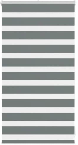 vidaXL Zebrarollo Dunkelgrau 80x100 cm Stoffbreite 75,9 cm Polyester, Zebra-Rollo, Doppelrollo, Zebra-Jalousie für Fenster, Doppelrollo, Zebra-Rollo
