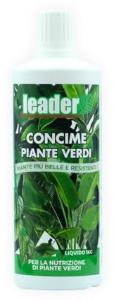 LEADER, Concime Liquido Piante Verdi, Apporto di Elementi Nutritivi, In Vaso o In Terra, Per Uso in Orto, Frutti, Viticoltura, Sviluppo Sano e Rigoglioso, Formato 1kg