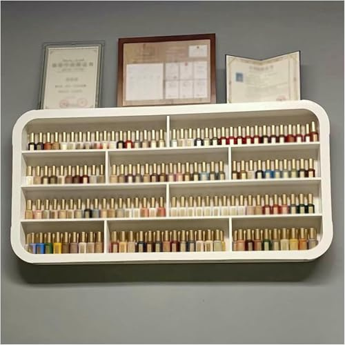 WTLONBF Scaffale da Parete Bianco per riporre smalti, Versatile Organizer per profumi, mensola Rettangolare Multifunzionale per Bottiglie di Oli Essenziali (1,0 m/39,4 Pollici)